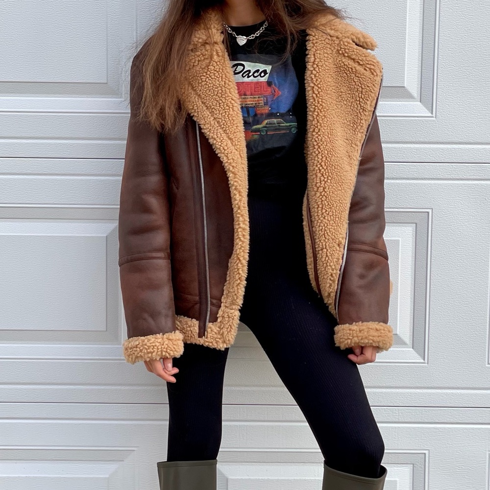 Zara Shearling Brown Jacket